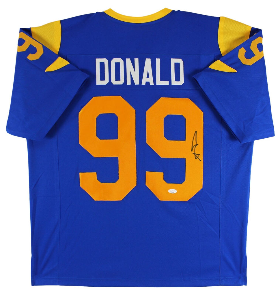 Aaron Donald Authentic Signed Blue Pro Style Jersey w/ Yellow #'s JSA –  Super Sports Center