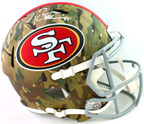 George Kittle Signed San Francisco 49ers F/S Camo Speed Helmet - Beckett W Auth