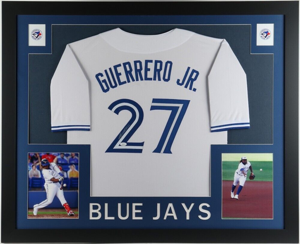Vladimir Guerrero Jr Signed 35x43 Framed Toronto Blue Jays Jersey