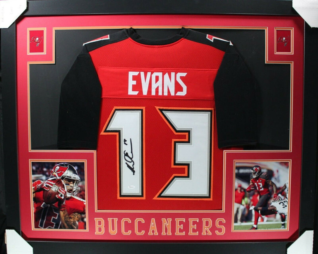 Mike Evans Authentic Signed Red Pro Style Framed Jersey Autographed BAS  Witness