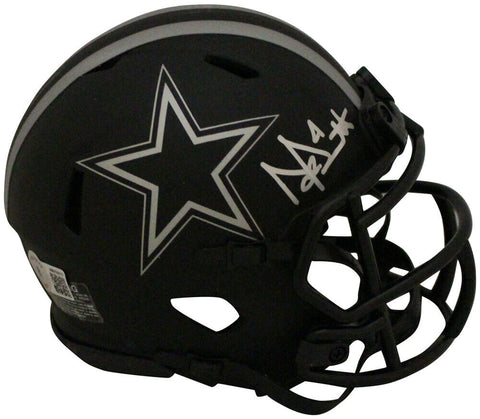 Dak Prescott Autographed/Signed Dallas Cowboys Eclipse Mini Helmet BAS 34228