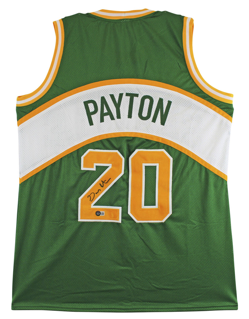 Seattle Supersonics Gary Payton Autographed Green Authentic