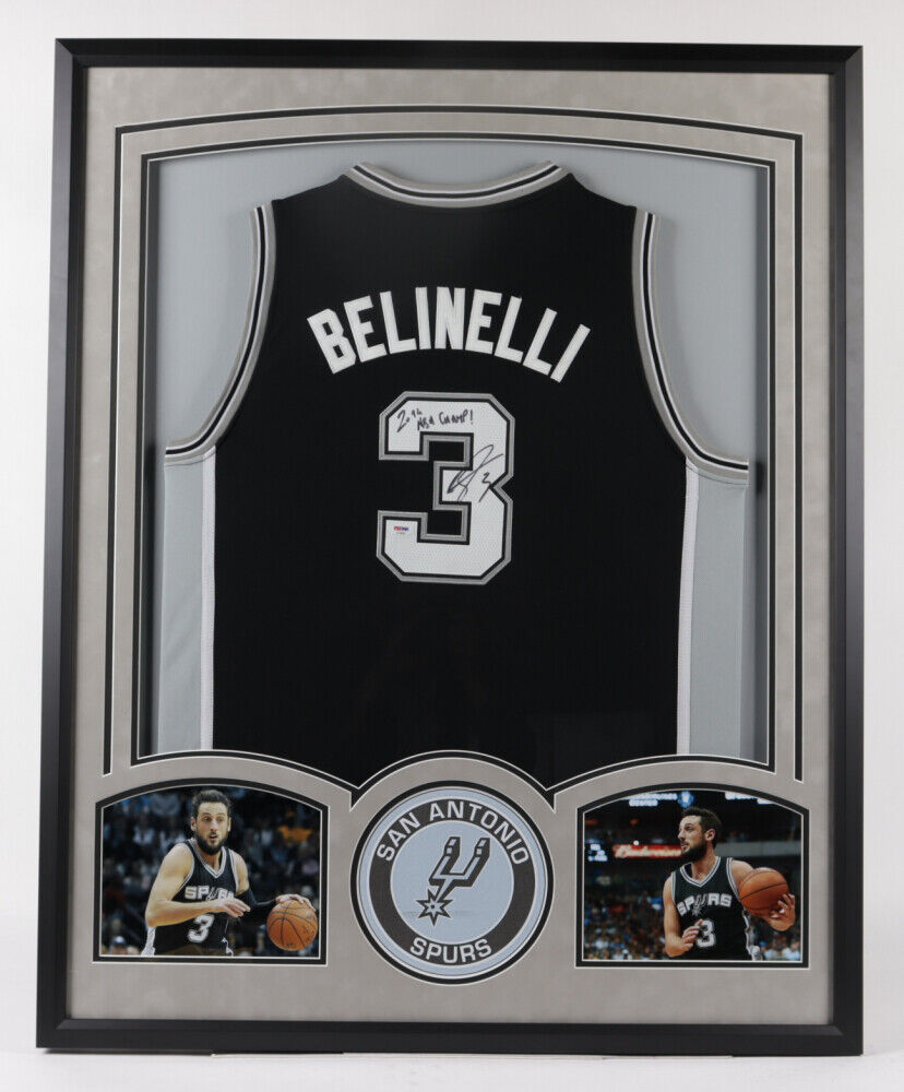 Marco Belinelli Signed Spurs 34x42 Framed Jersey 2014 NBA Champs! (P –  Super Sports Center