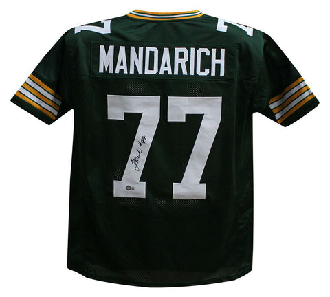 Tony Mandarich Autographed/Signed Pro Style Green XL Jersey Beckett 35519