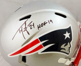 Ty Law Signed New England Patriots F/S Speed Helmet w/ HOF- Beckett Auth *Black