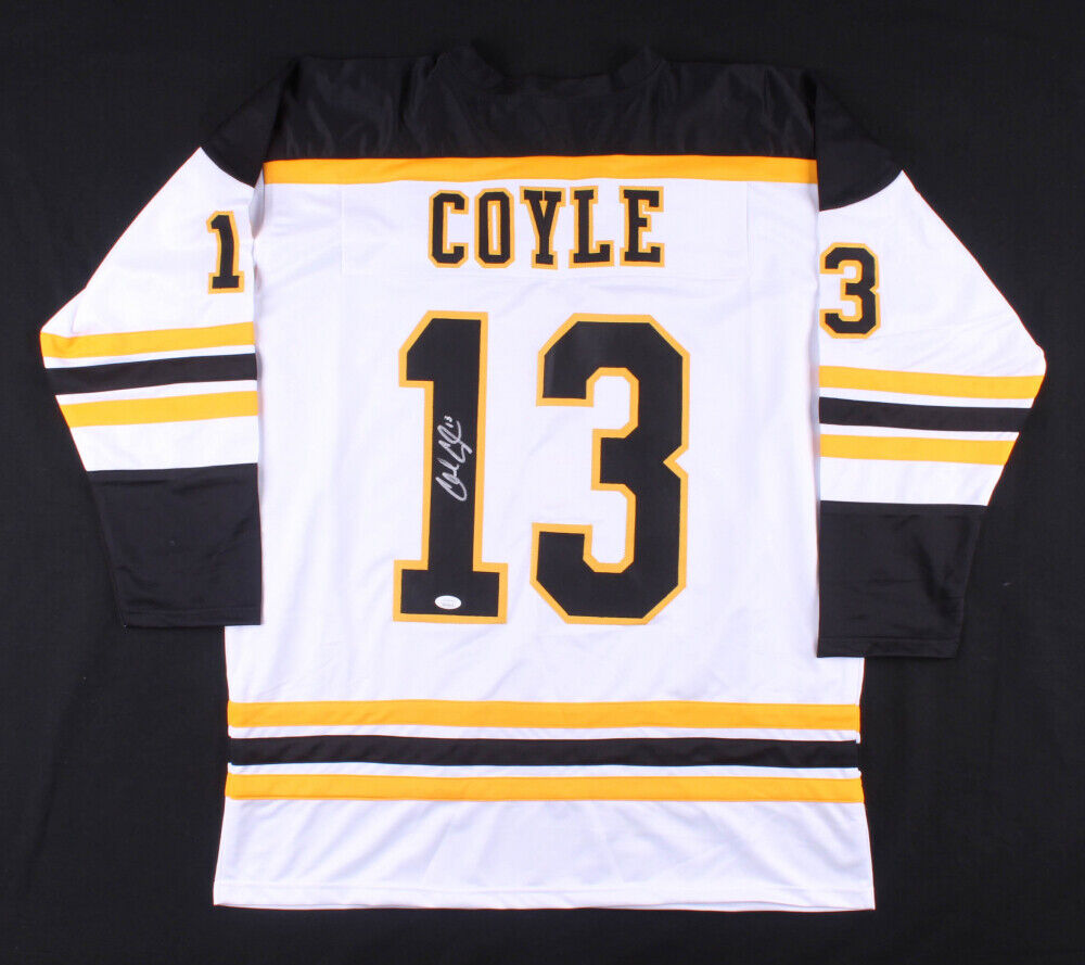 Charlie Coyle Signed Bruins Throwback Jersey (JSA COA) Boston's 3rd  line Center