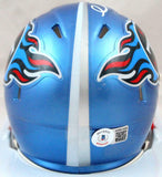 Derrick Mason Autographed Titans Flash Speed Mini Helmet-Beckett W Hologram