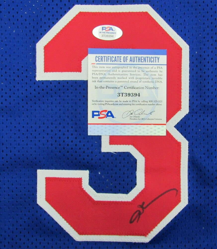 Allen Iverson Signed Philadelphia 76ers Blue Jersey (JSA COA) #1 Pck 1 –