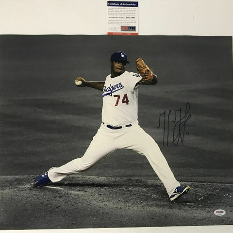 Autographed/Signed KENLEY JANSEN Los Angeles LA Dodgers 16x20 Photo PSA/DNA COA