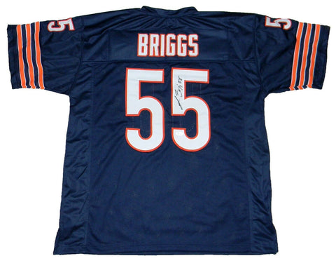 LANCE BRIGGS SIGNED AUTOGRAPHED CHICAGO BEARS #55 NAVY JERSEY JSA