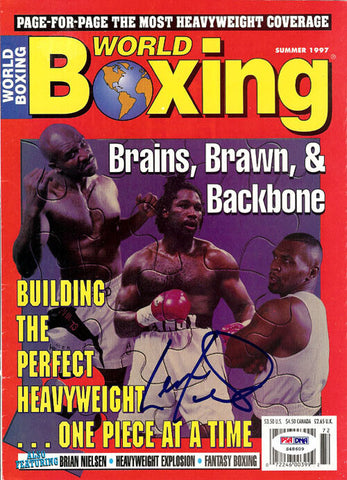 Lennox Lewis Autographed Signed Boxing World Magazine Cover PSA/DNA #S48609