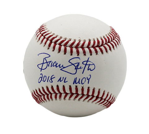 Brian Snitker Signed Atlanta Braves Rawlings OML White MLB Baseball-2018 NL MOY