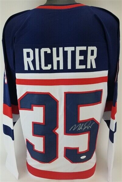 Framed Autographed/Signed Mike Richter 33x42 New York White Hockey Jersey  PSA/DNA COA at 's Sports Collectibles Store