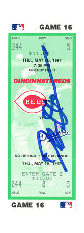 Deion Sanders Signed Cincinnati Reds 5/15/1997 vs Dodgers Ticket BAS 37236