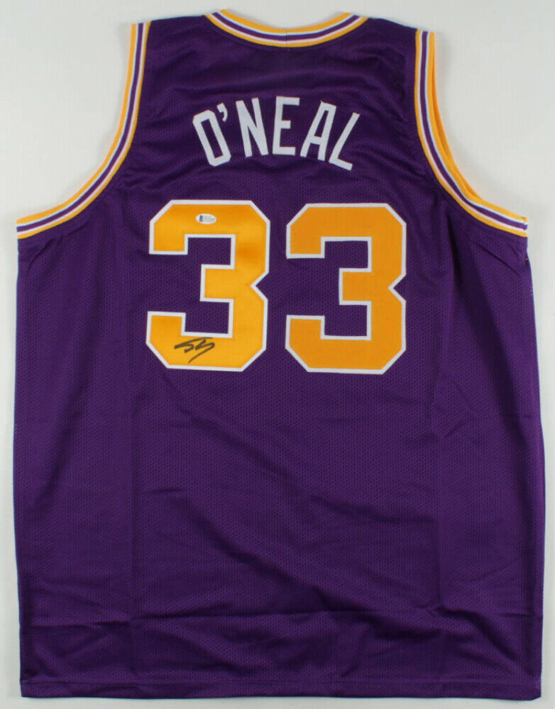 Shaquille O'Neal Autographed and Framed Purple Lakers Jersey Auto Beckett  COA