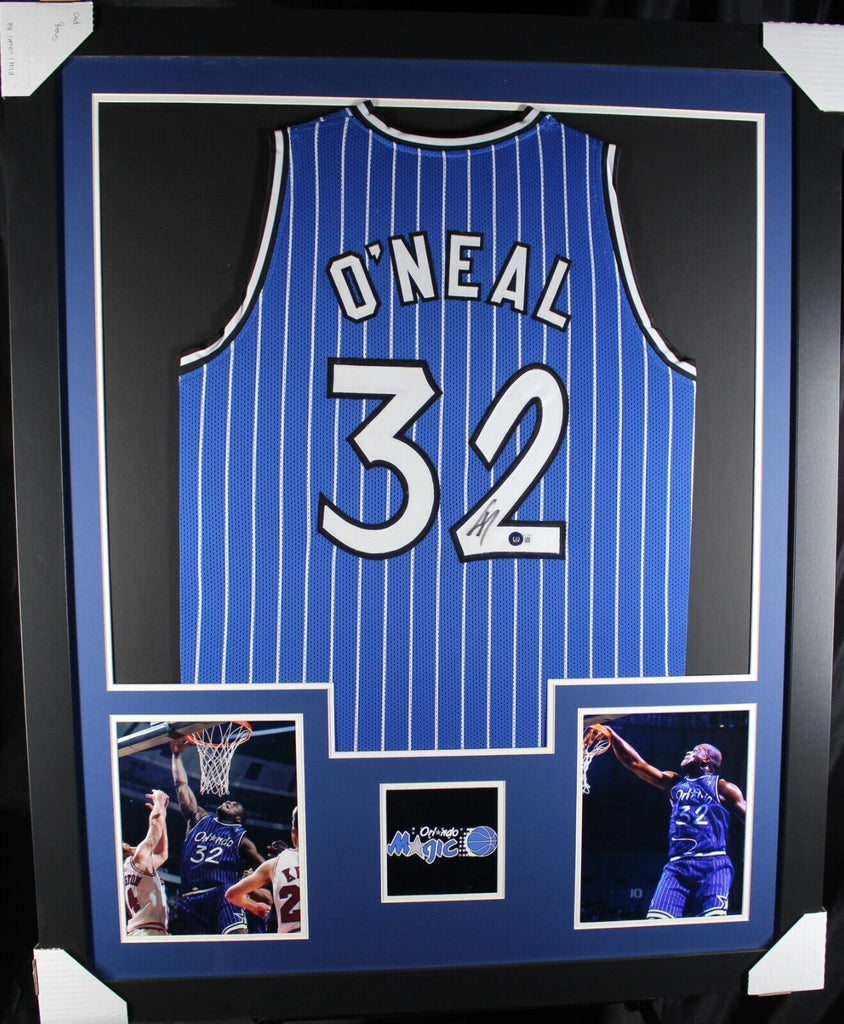 Miami Heat Shaquille Shaq O'Neal Autographed Black Jersey on 2 Beckett BAS