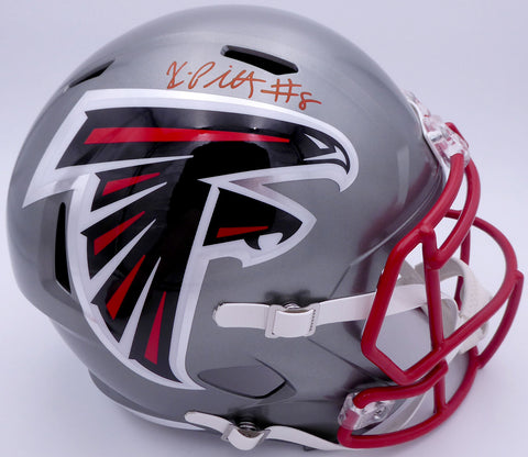 Kyle Pitts Autographed Falcons Flash Full Size Speed Helmet Beckett WL43906