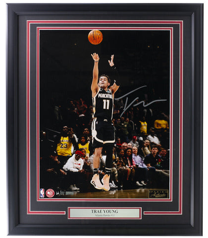 Trae Young Signed Framed Atlanta Hawks 16x20 Basketball Jumper Photo Panini