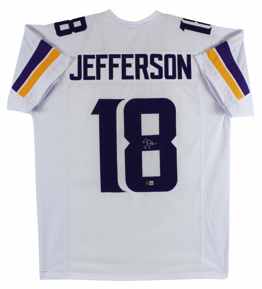 Friendly Confines Justin Jefferson Signed Minnesota Vikings Jersey (Beckett) 2020 1st Rnd Pck W.R.