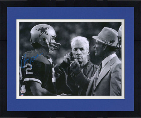 Frmd Roger Staubach Cowboys Signed 16'' x 20'' Talking with Tom Landry Photo