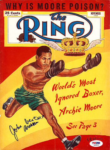 Archie Moore Autographed The Ring Magazine Cover "To John" PSA/DNA #S48866