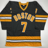 Autographed/Signed PHIL ESPOSITO Boston Black Hockey Jersey JSA COA Auto