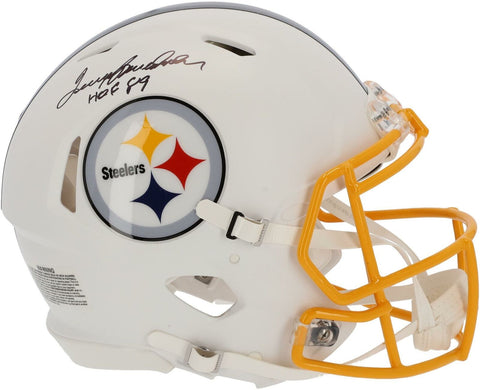 Terry Bradshaw Steelers Signed Flat White Authentic Helmet & "HOF 89" Insc