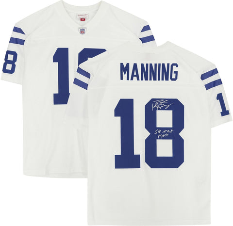 Peyton Manning Colts Signed Mitchell & Ness Rep Jersey w/"SB XLI MVP"