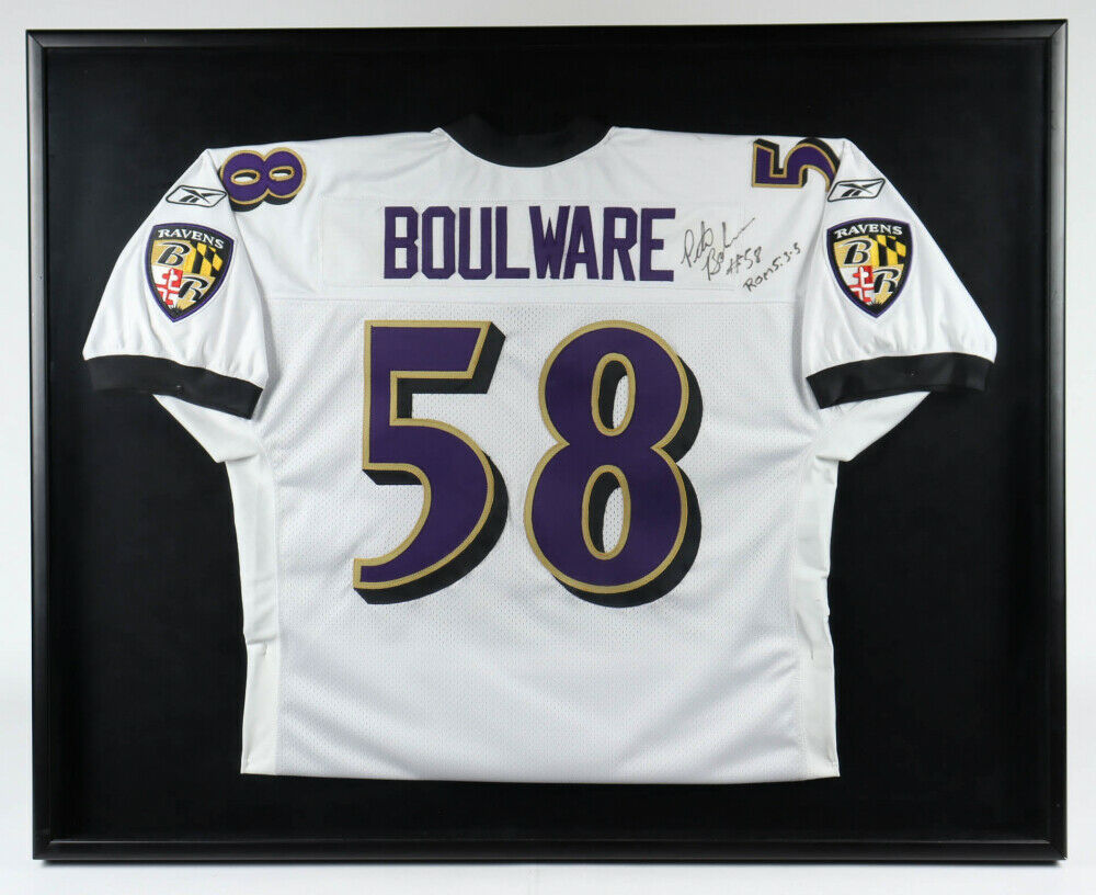 Peter Boulware Signed 33x41 Framed Baltimore Ravens Jersey Display (JS –  Super Sports Center