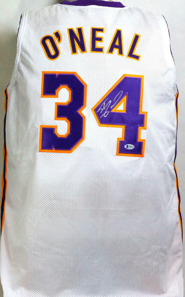 LA Lakers SHAQUILLE O'NEAL SIGNED Custom Jersey BECKETT AUTHENTICATED AUTO  HOF