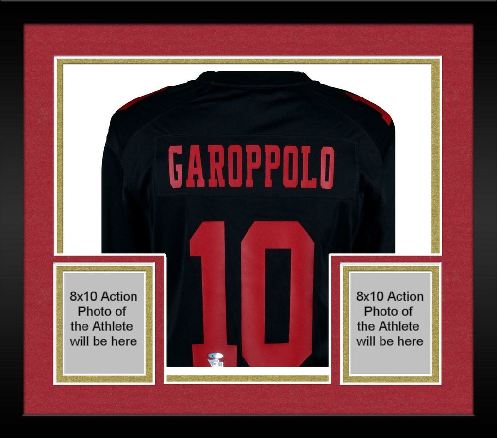 Framed Jimmy Garoppolo San Francisco 49ers Autographed Black Nike Game –  Super Sports Center