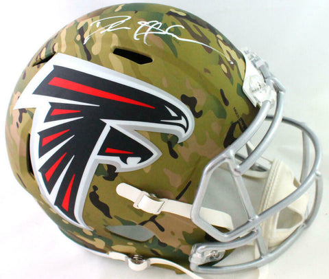 Deion Sanders Signed Atlanta Falcons F/S Camo Speed Helmet - Beckett W Auth *Wh