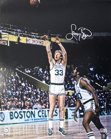 Larry Bird Autographed/Signed Boston Celtics 16x20 Photo Beckett 35827