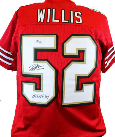 Patrick Willis Autographed Red Pro Style Jersey W/ Insc- Beckett W Hologram