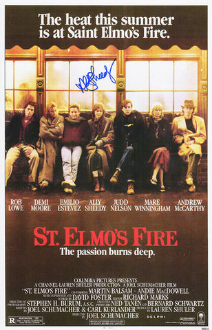 Ally Sheedy Signed St Elmo's Fire 11x17 Movie Poster - (SCHWARTZ SPORTS COA)