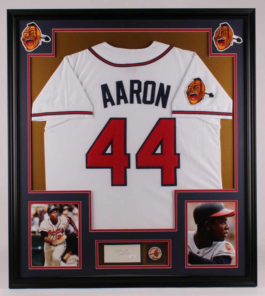 Hank Aaron Signed Braves 32x36 Framed Cut Display Inscribd Best