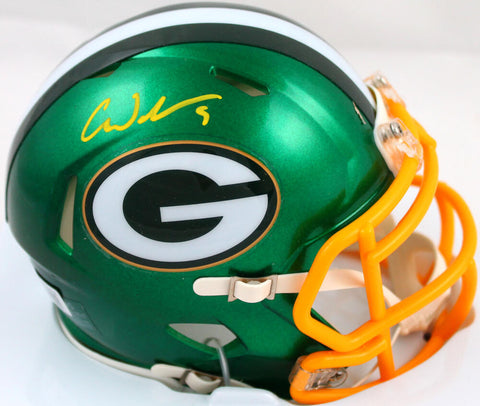 Christian Watson Signed Green Bay Packers Flash Speed Mini Helmet-Beckett W Holo