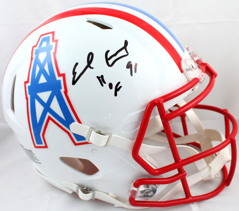 Earl Campbell Signed Oilers F/S 81-96 Speed Authentic Helmet w/HOF-BeckettW Holo
