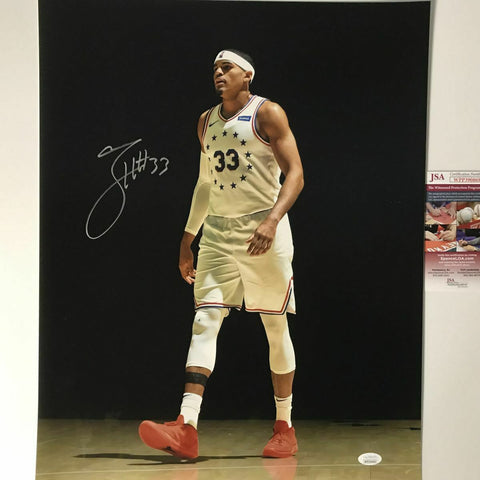 Autographed/Signed TOBIAS HARRIS Philadelphia 76ers Sixers 16x20 Photo JSA COA