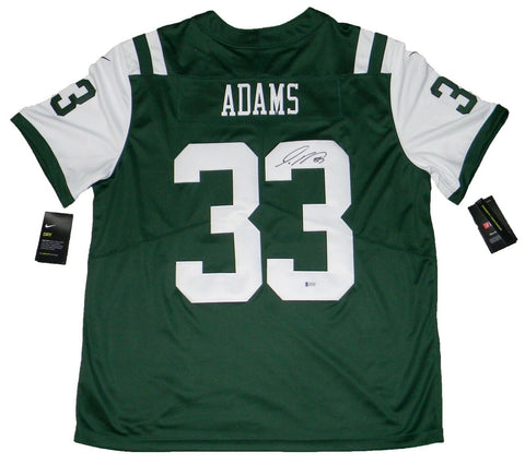 JAMAL ADAMS SIGNED AUTOGRAPHED NEW YORK JETS GREEN NIKE LIMITED JERSEY BECKETT