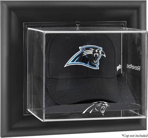 Panthers Black Framed Wall-Mountable Cap Logo Display Case