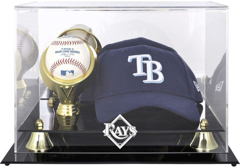 Tampa Bay Rays Acrylic Cap and Baseball Logo Display Case-Fanatics