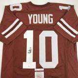 Autographed/Signed VINCE YOUNG Texas Orange College Football Jersey JSA COA Auto