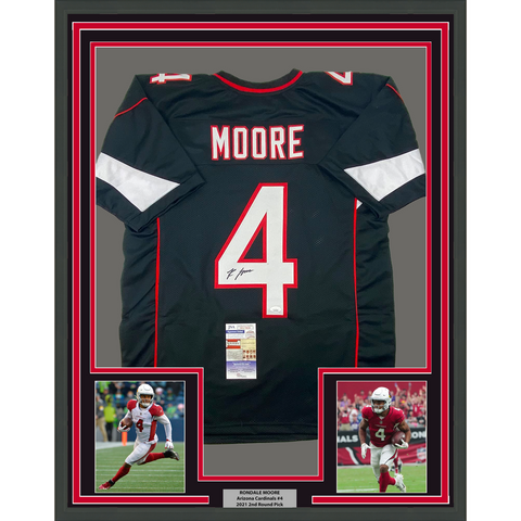Framed Autographed/Signed Rondale Moore 33x42 Arizona Black Jersey JSA COA