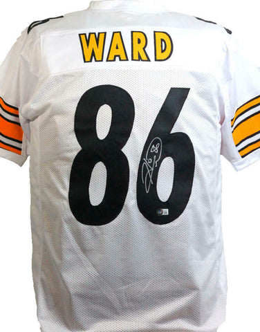 Hines Ward Autographed White Pro Style Jersey- Beckett W *Silver