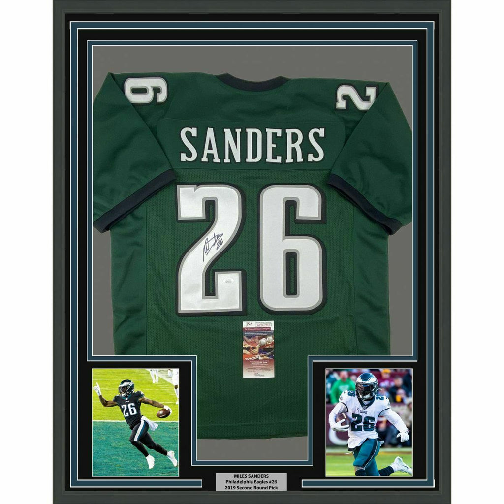 Philadelphia Eagles Miles Sanders Autographed 8 x 10 Running in Black  Jersey Photograph