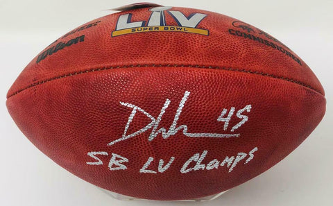 DEVIN WHITE Autographed "SB LV Champs" Super Bowl LV Football FANATICS