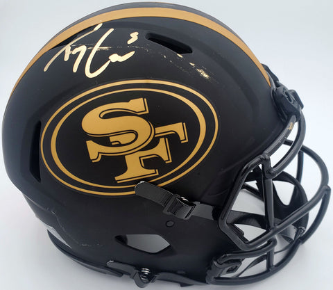 Trey Lance Auto 49ers Eclipse Full Size Authentic Helmet (Smudged) Beckett