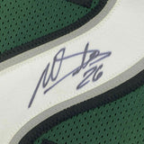 FRAMED Autographed/Signed MILES SANDERS 33x42 Green Football Jersey JSA COA