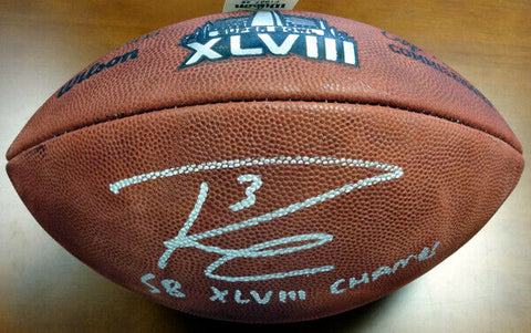 RUSSELL WILSON AUTOGRAPHED SIGNED SB LEATHER FOOTBALL SEAHAWKS CHAMPS RW 72353